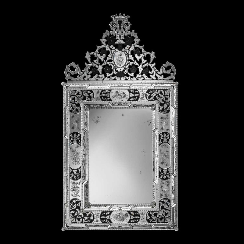 "Vincenza " espejo veneciano transparente