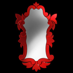 "Clemenza " miroir vénitien rouge