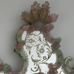 "Sebastian" espejo veneciano verde y rosa 