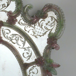 "Sebastian" венецианские зеркала зеленый и розовый