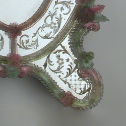"Sebastian" espejo veneciano verde y rosa 