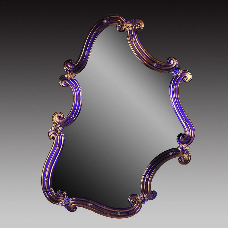 Blue "Rosamunda Blu" venetian mirror