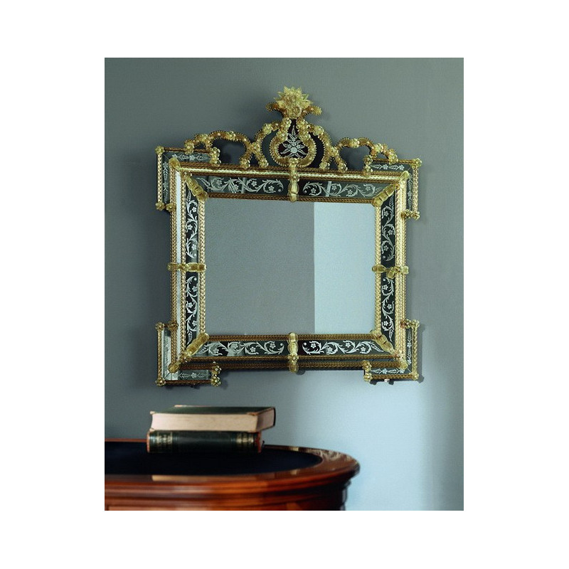 "Elora" miroir vénitien ambre