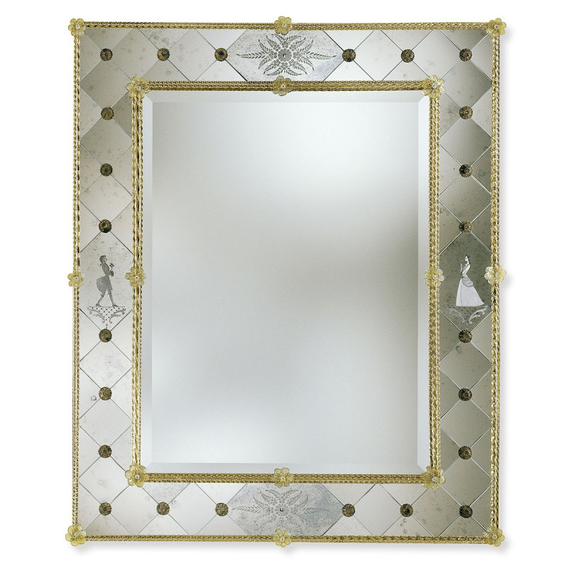 "Isotta" espejo veneciano ámbar