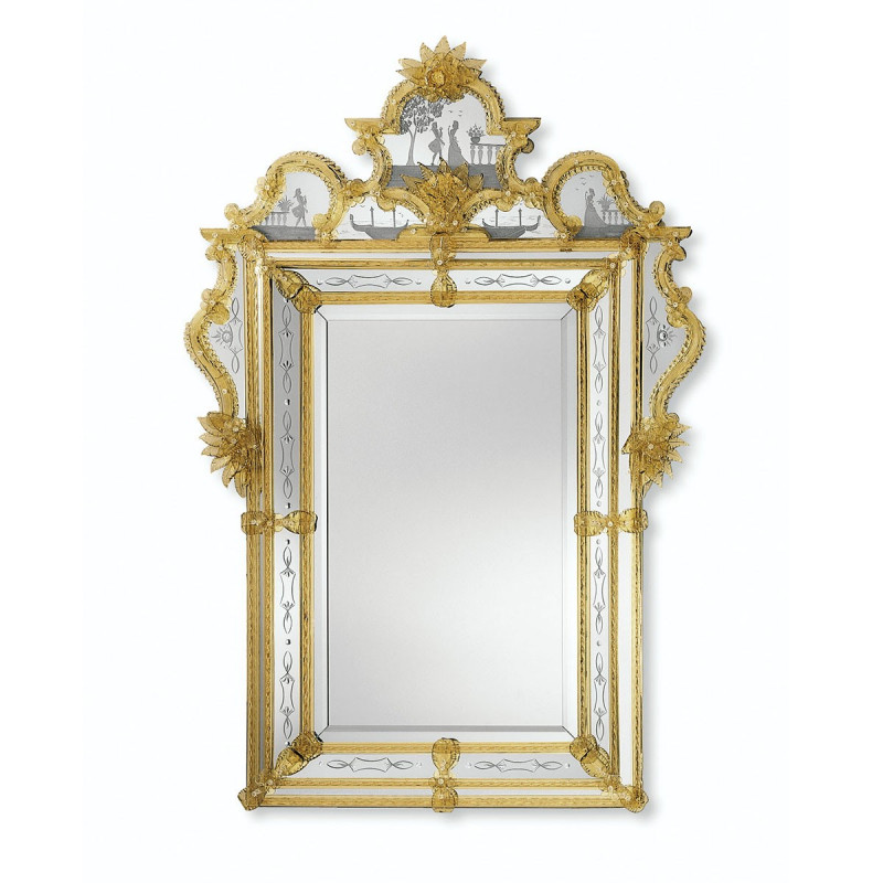 "Acilia" espejo veneciano ámbar