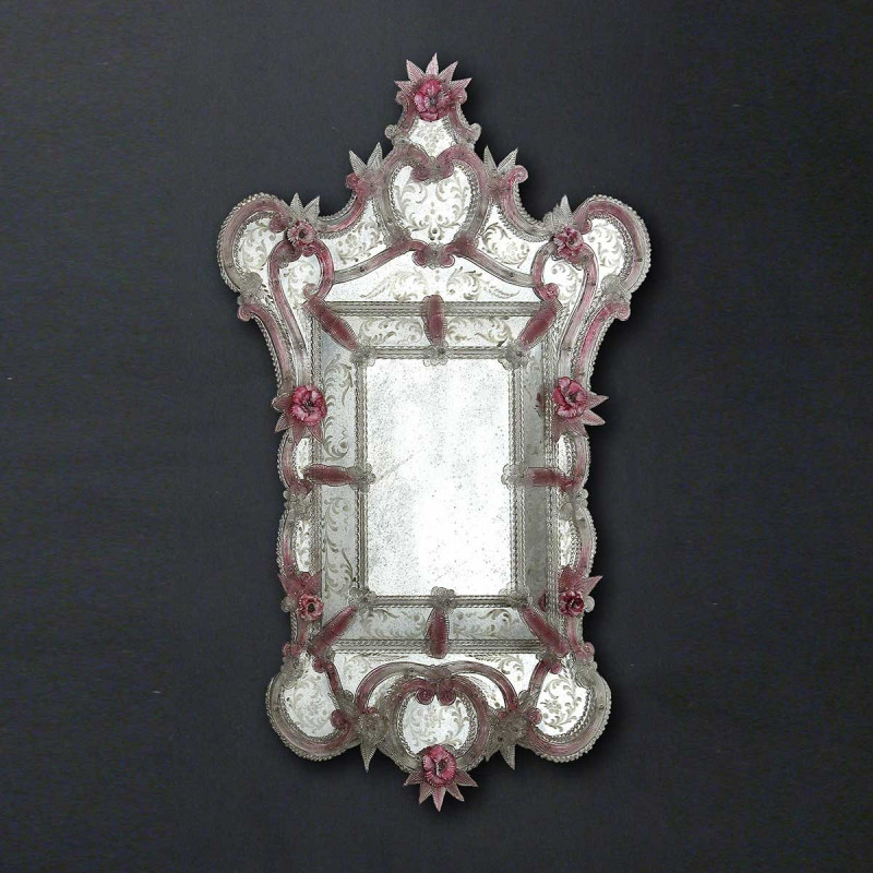 "Sofia" miroir vénitien rose