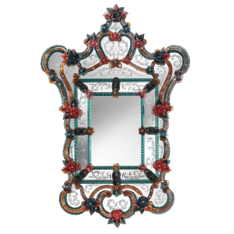 Multicolor "Livia" venetian mirror
