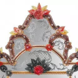 Red "Giulia" venetian mirror