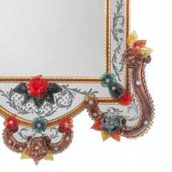 Red "Giulia" venetian mirror