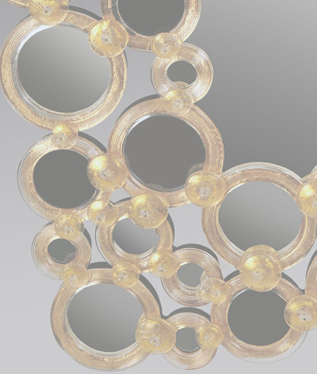 venetian wall mirror with glass circles